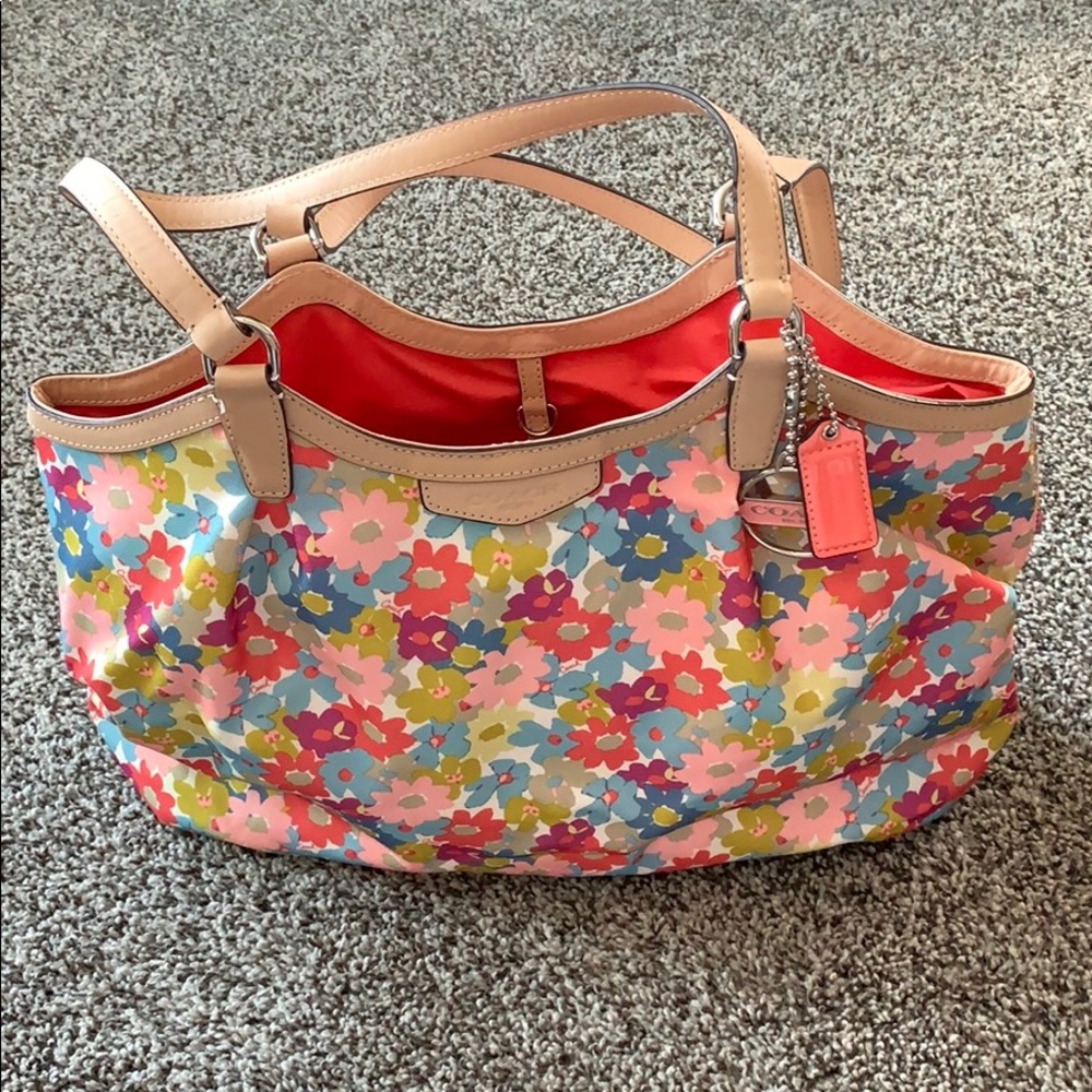 Floral print coach purse.